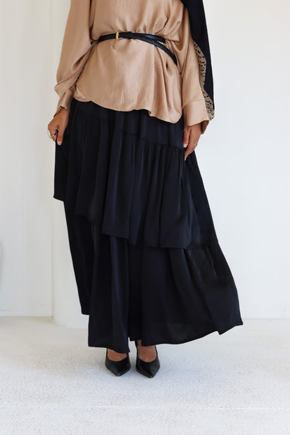 Black Satin Skirt