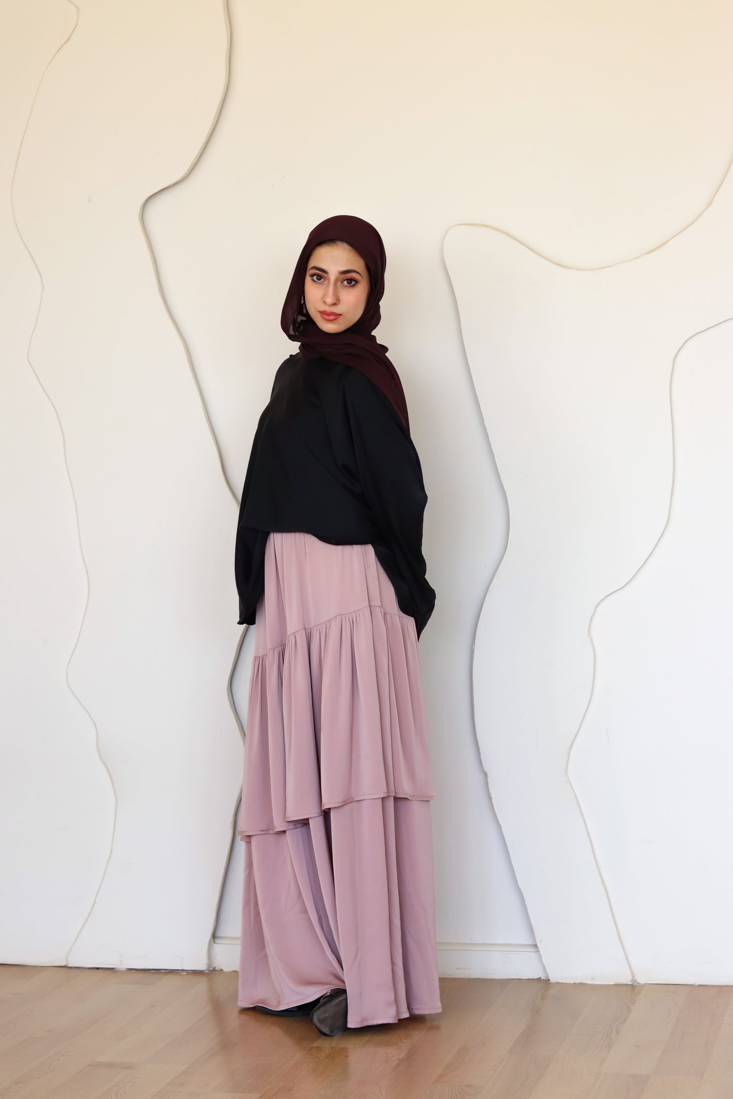 Rose Satin Skirt