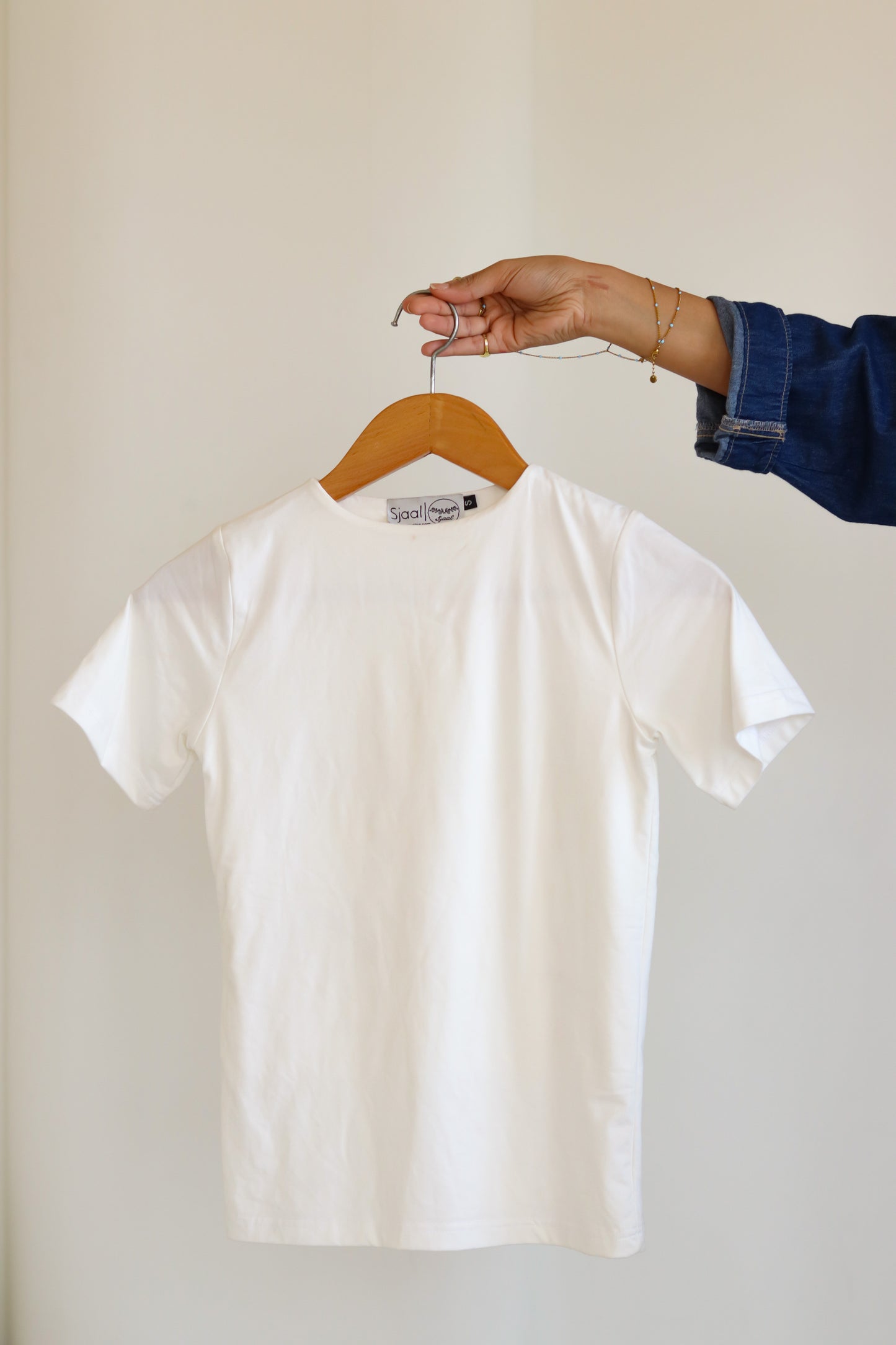 Half Sleeved Cream Basic