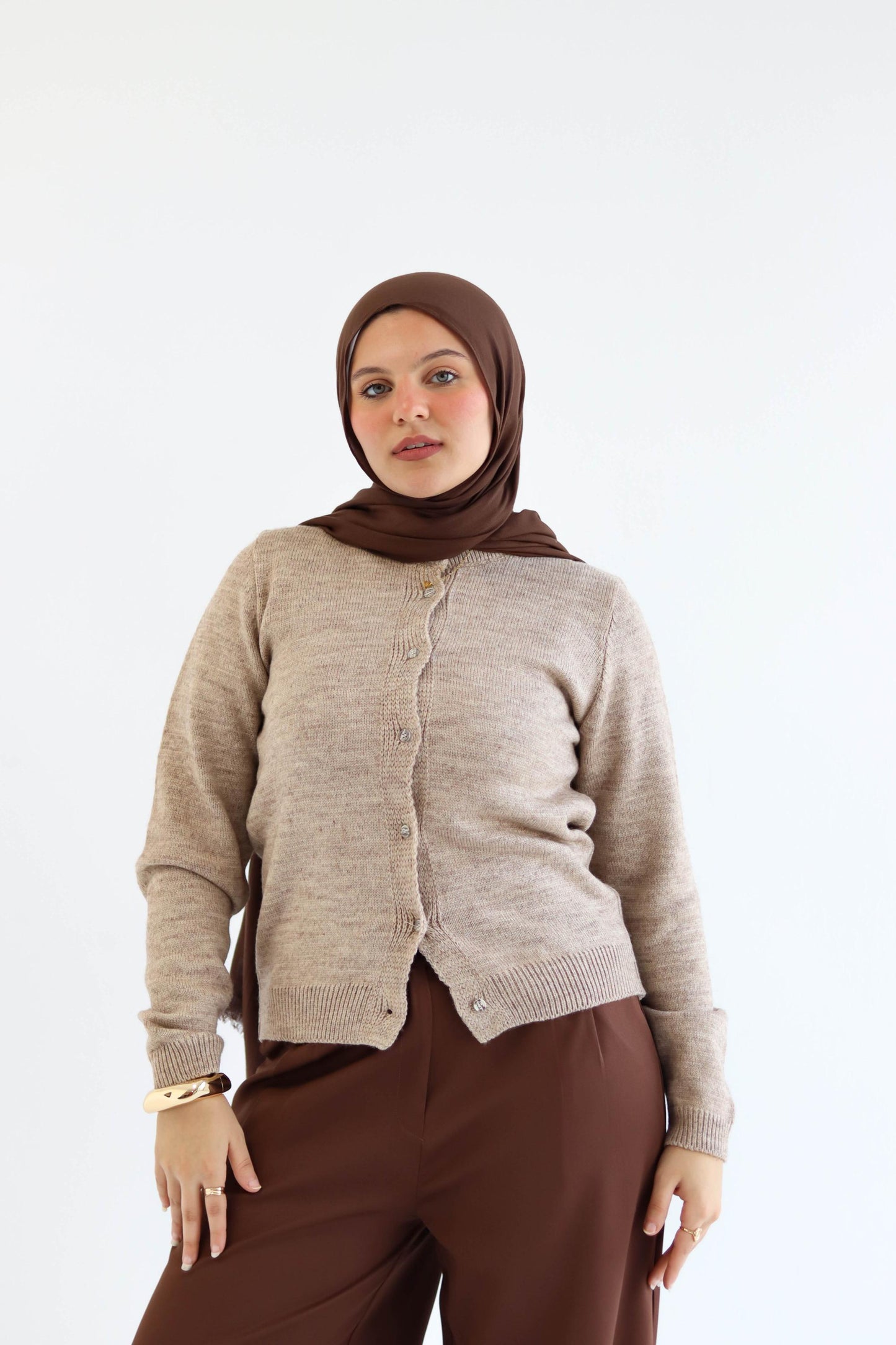 Camel Knitted Cardigan