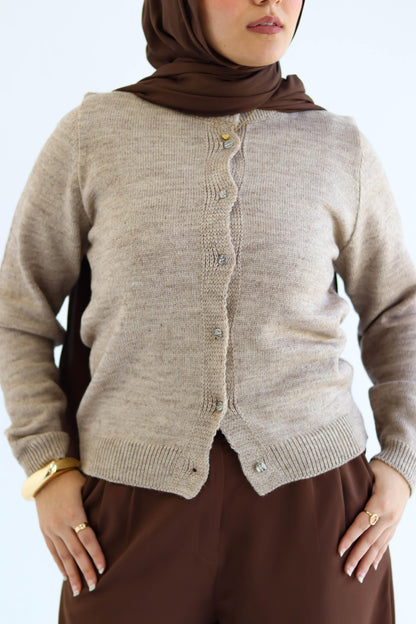 Camel Knitted Cardigan