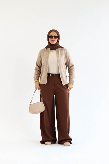 Camel Knitted Cardigan