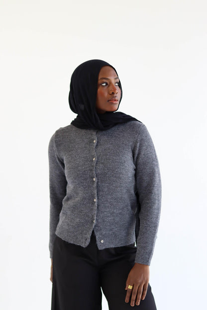 Grey Knitted Cardigan