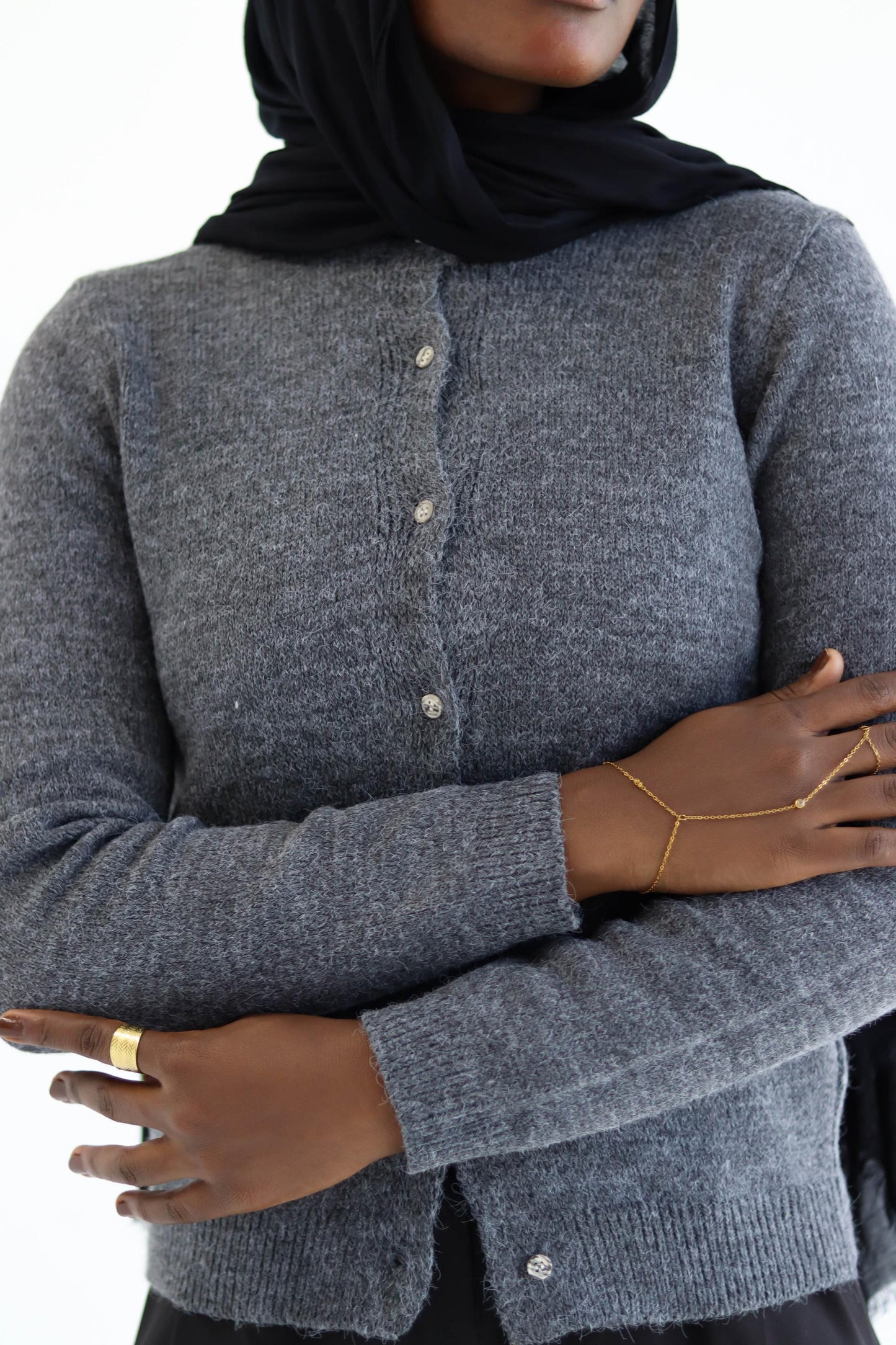 Grey Knitted Cardigan