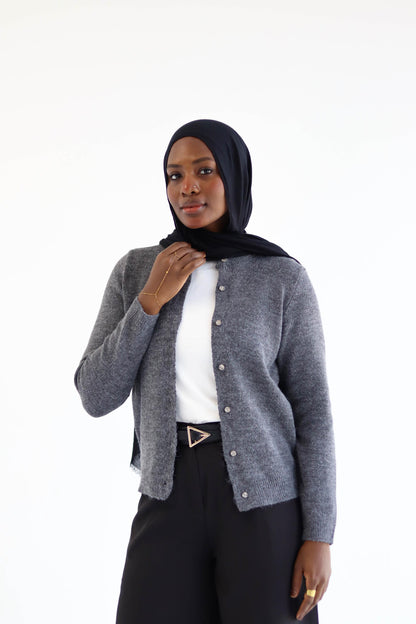 Grey Knitted Cardigan