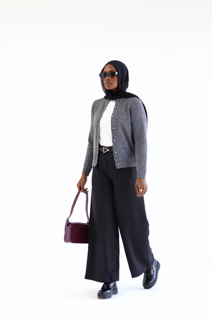 Grey Knitted Cardigan