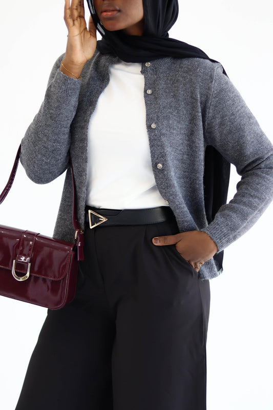 Grey Knitted Cardigan