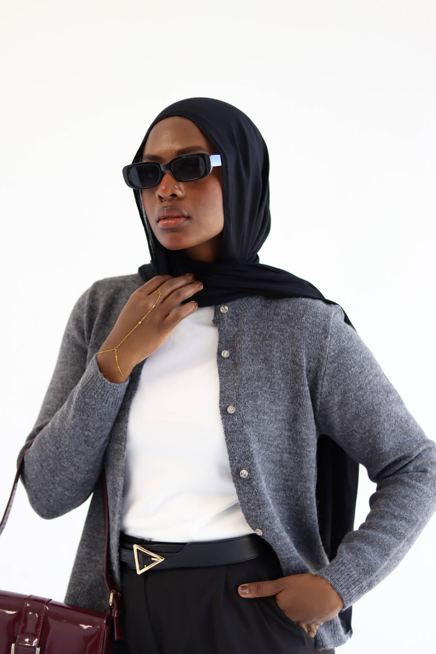 Grey Knitted Cardigan