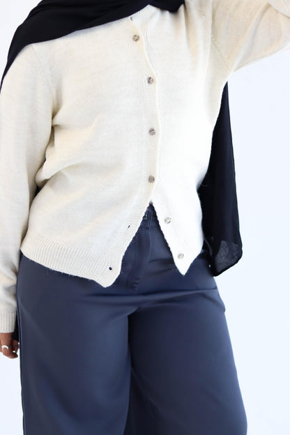 Creme Knitted Cardigan
