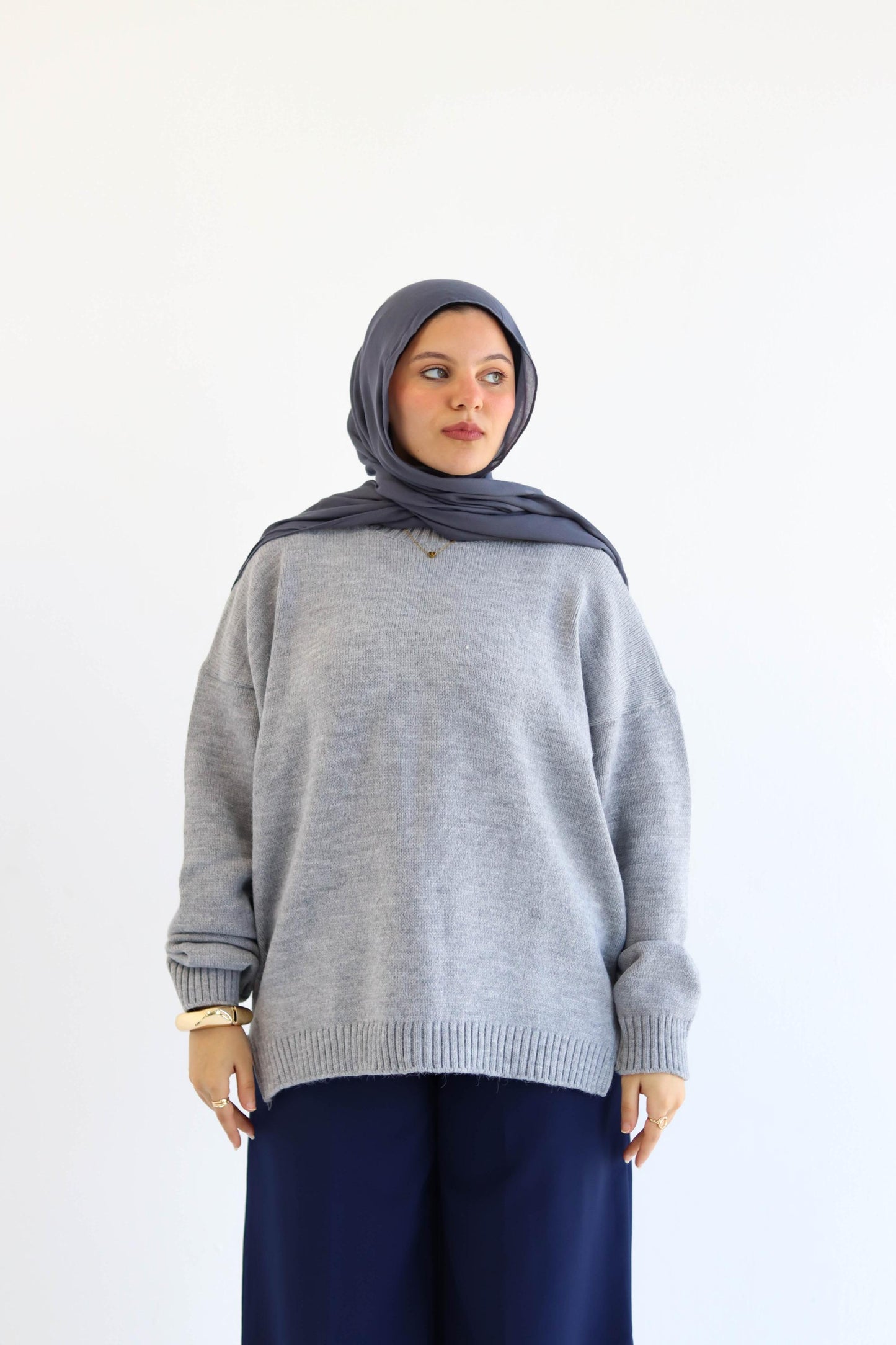 Grey Oversized Pullover