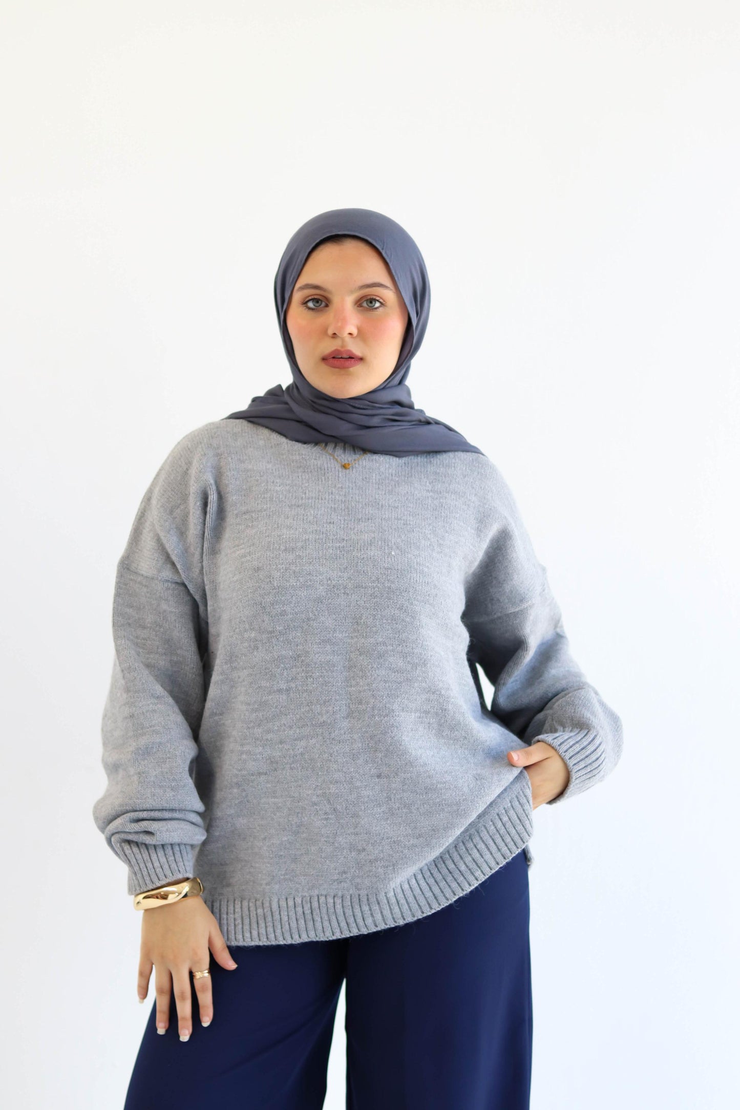 Grey Oversized Pullover