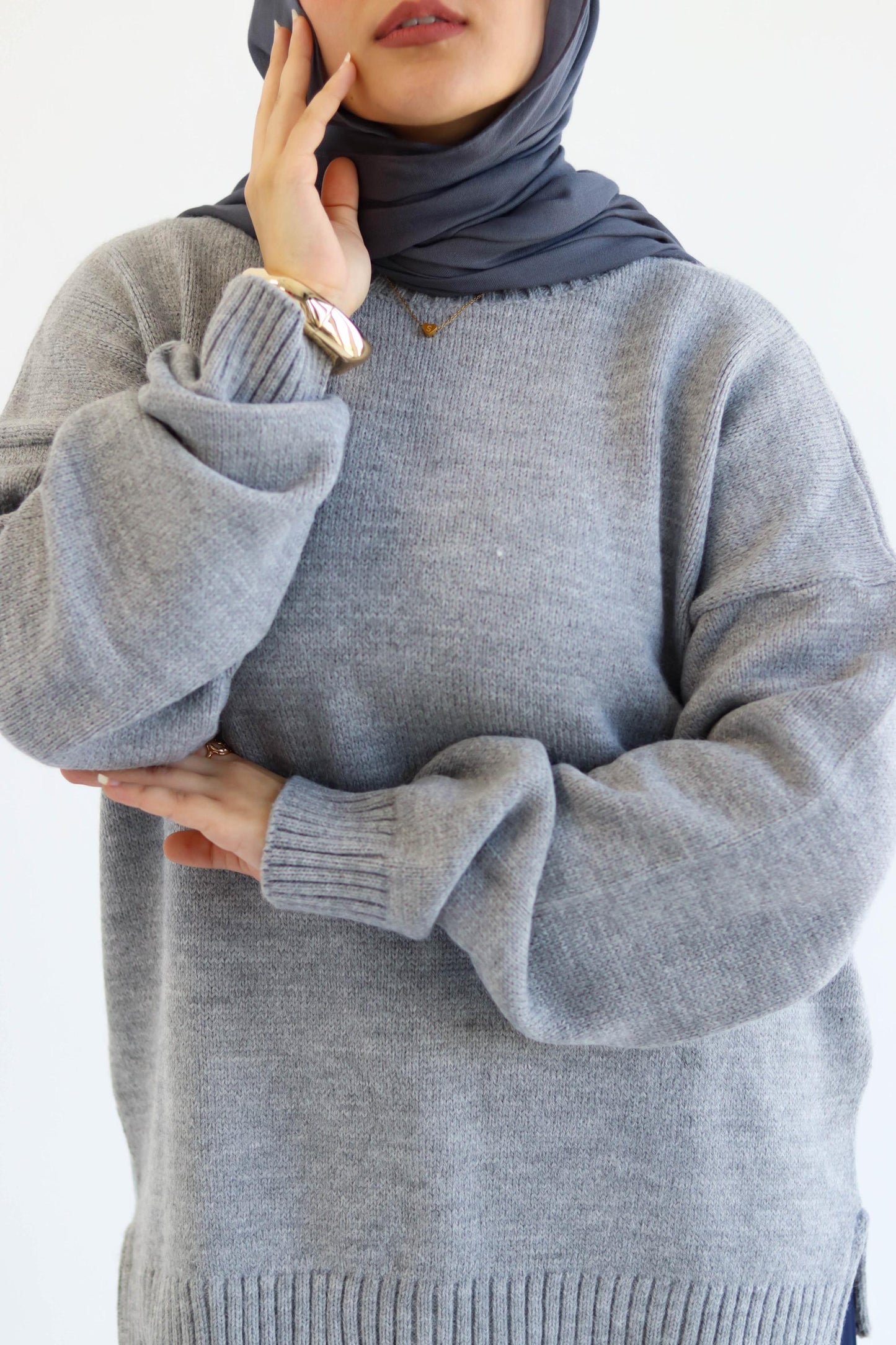 Grey Oversized Pullover