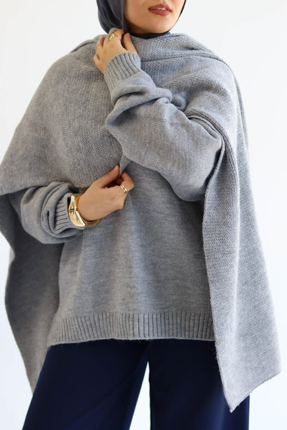 Grey Knitted Shawl