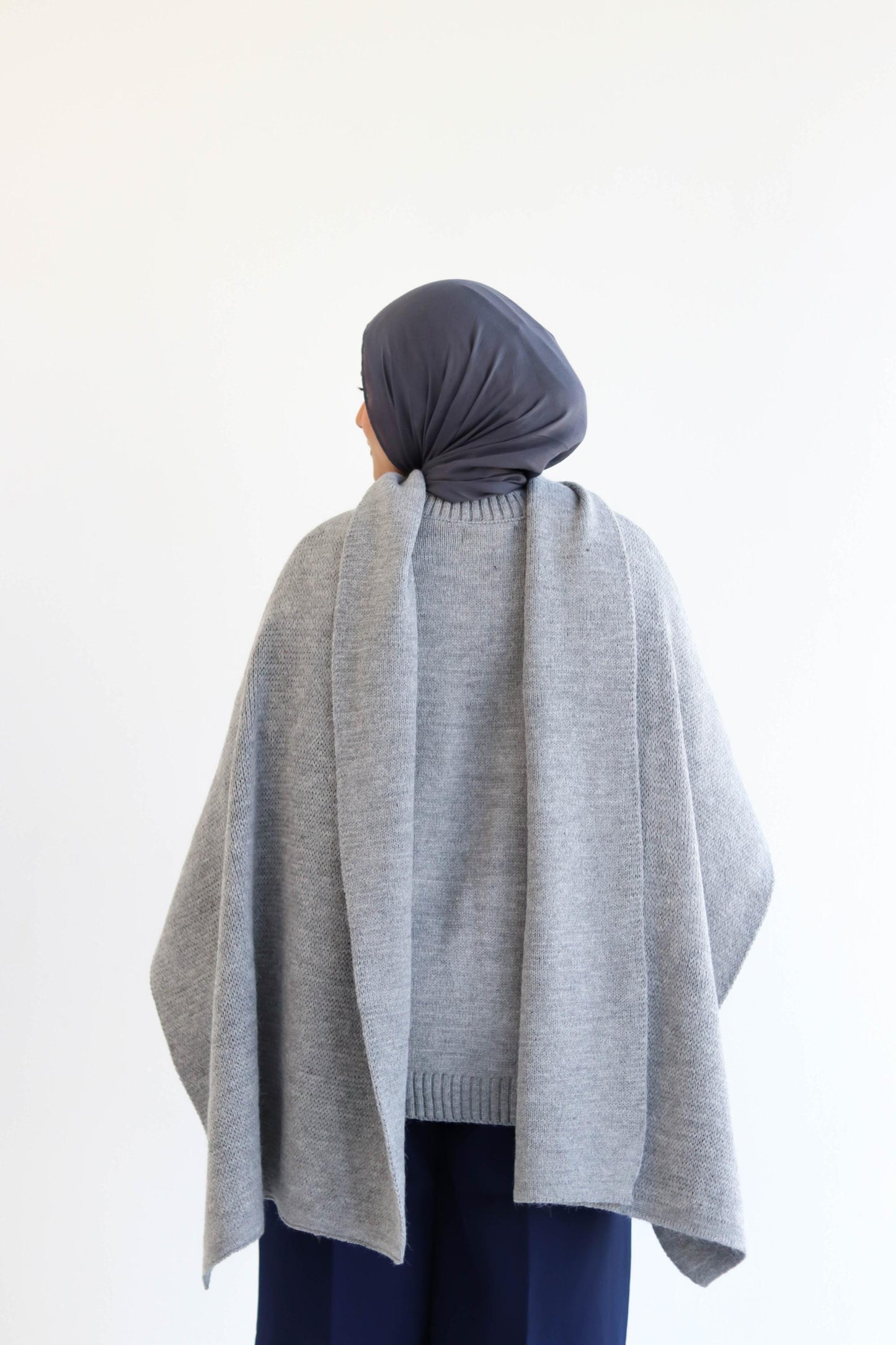 Grey Knitted Shawl