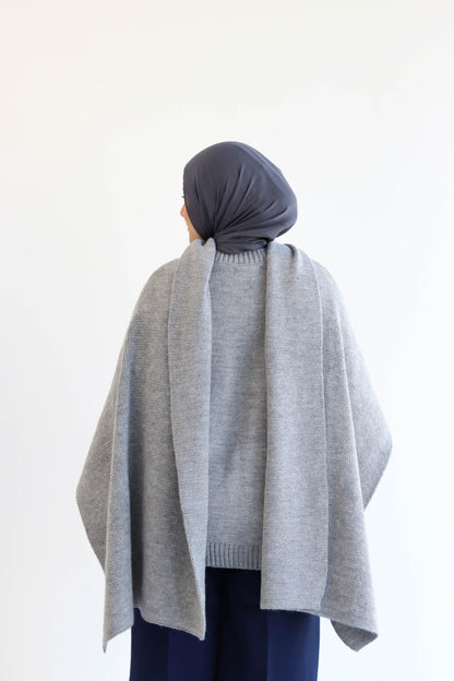 Grey Knitted Shawl