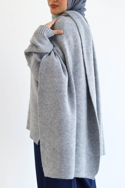 Grey Knitted Shawl