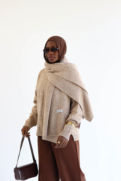 Camel Knitted Shawl