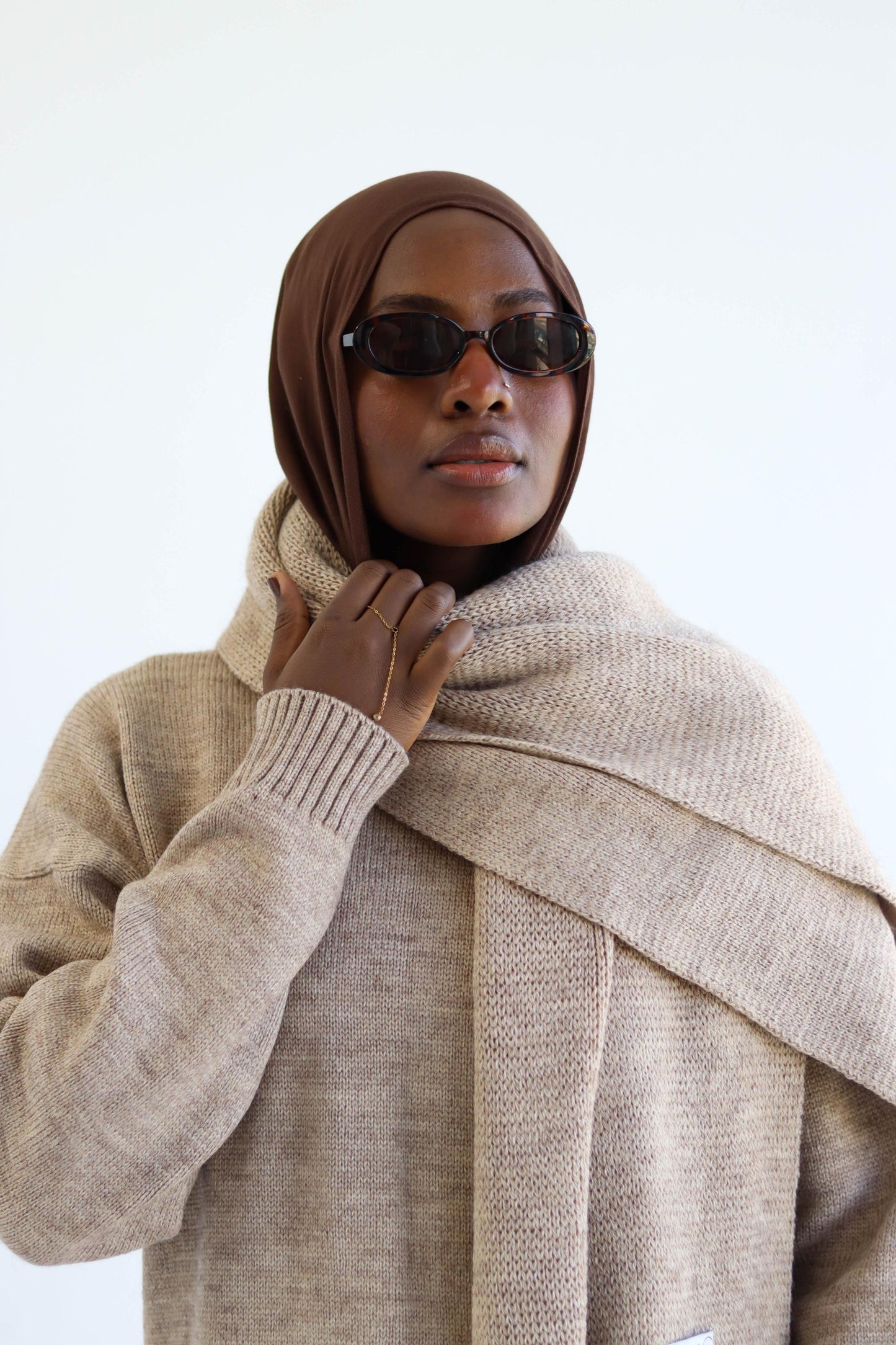 Camel Knitted Shawl