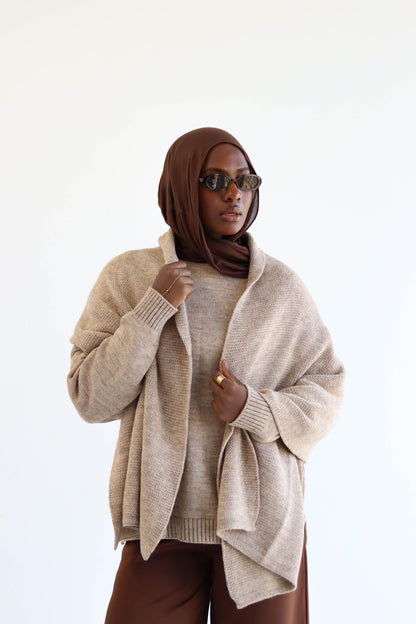 Camel Knitted Shawl