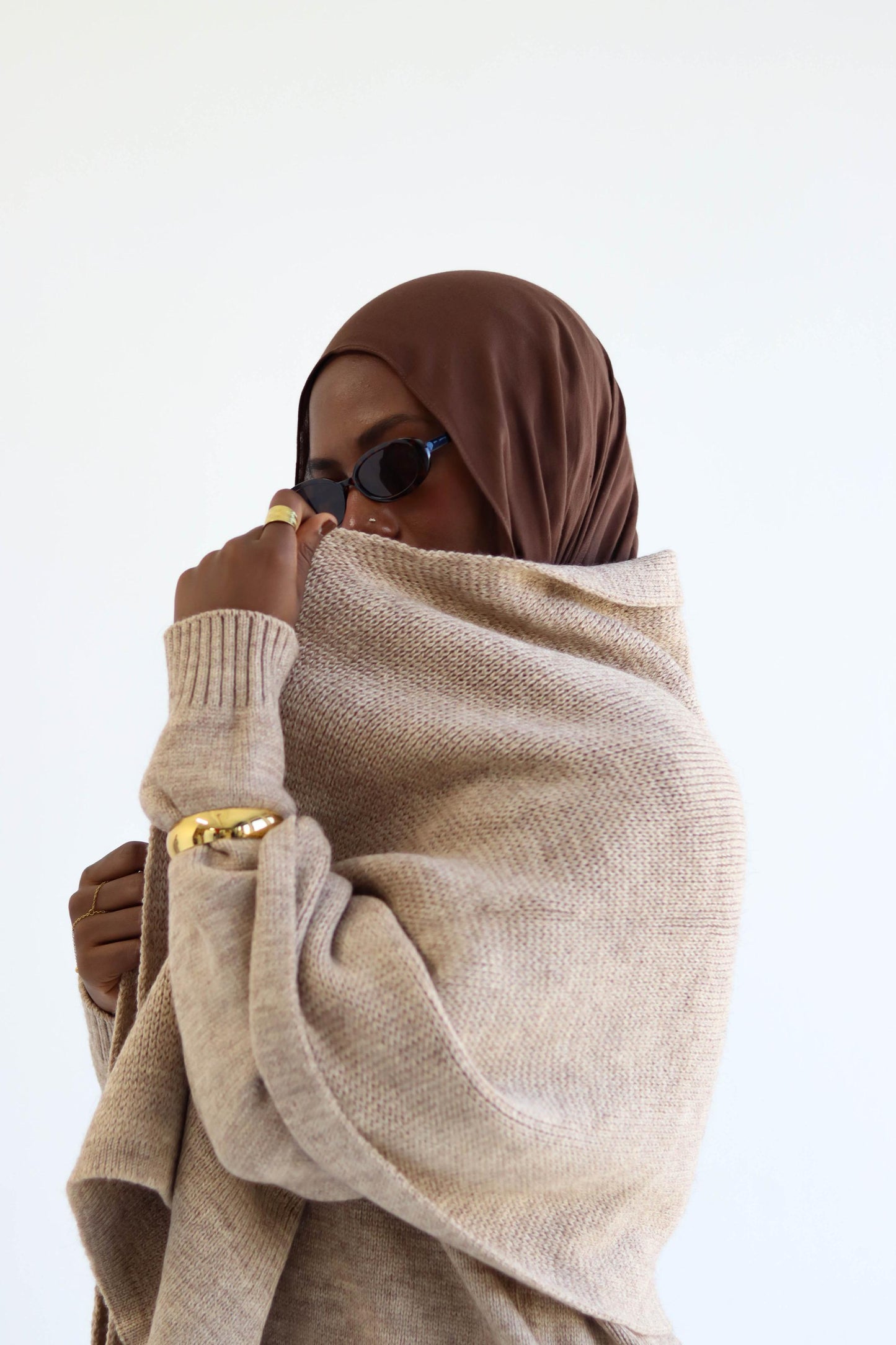 Camel Knitted Shawl