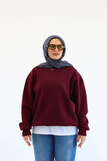 Burgundy Crewneck Sweatshirt