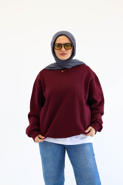Burgundy Crewneck Sweatshirt