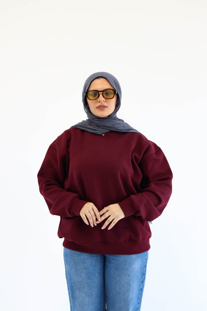 Burgundy Crewneck Sweatshirt