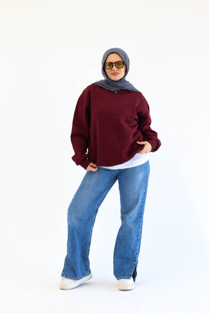 Burgundy Crewneck Sweatshirt