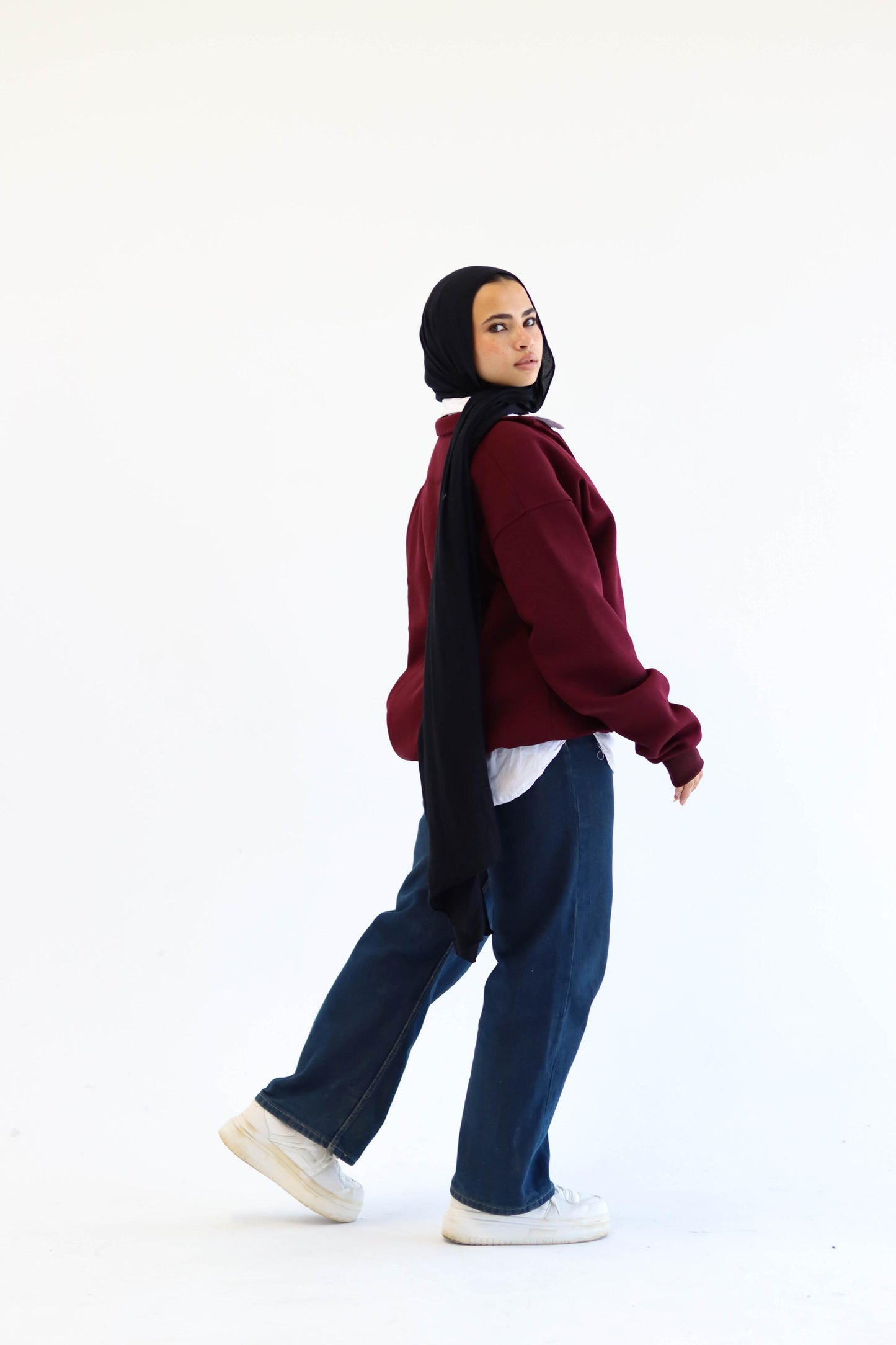 Burgundy Quarter-zip Sweatshirt