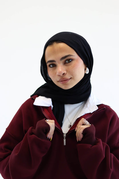 Burgundy Quarter-zip Sweatshirt