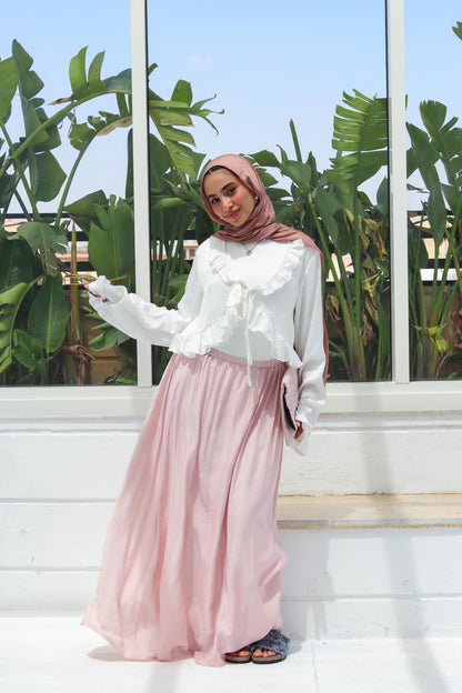 Cream Ruffled Top