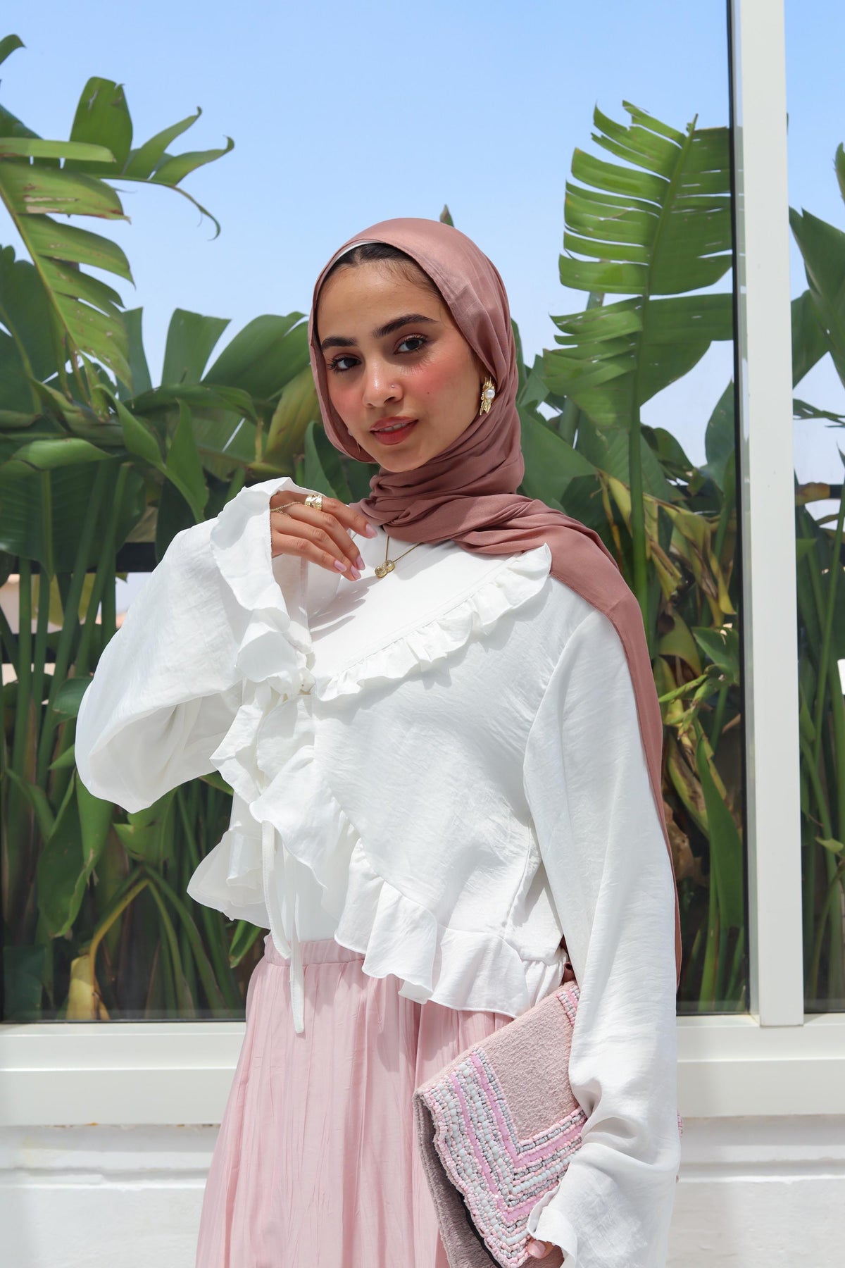 Cream Ruffled Top