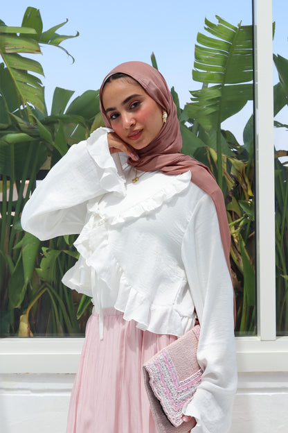 Cream Ruffled Top