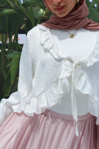Cream Ruffled Top