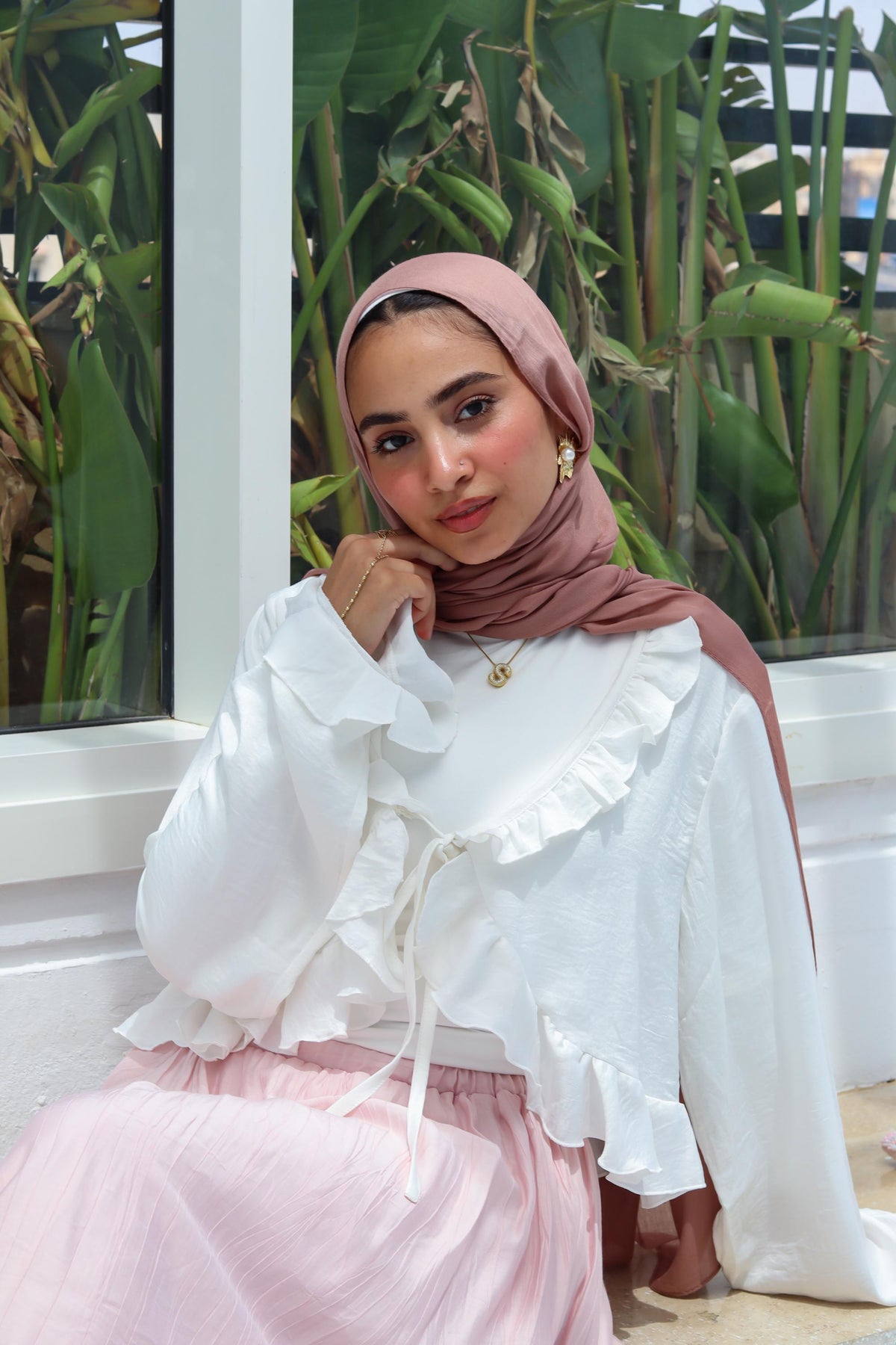 Cream Ruffled Top