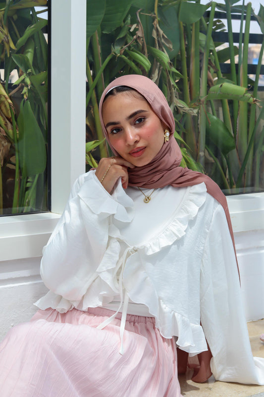Cream Ruffled Top