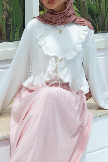 Cream Ruffled Top