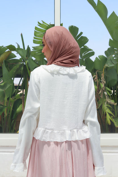 Cream Ruffled Top
