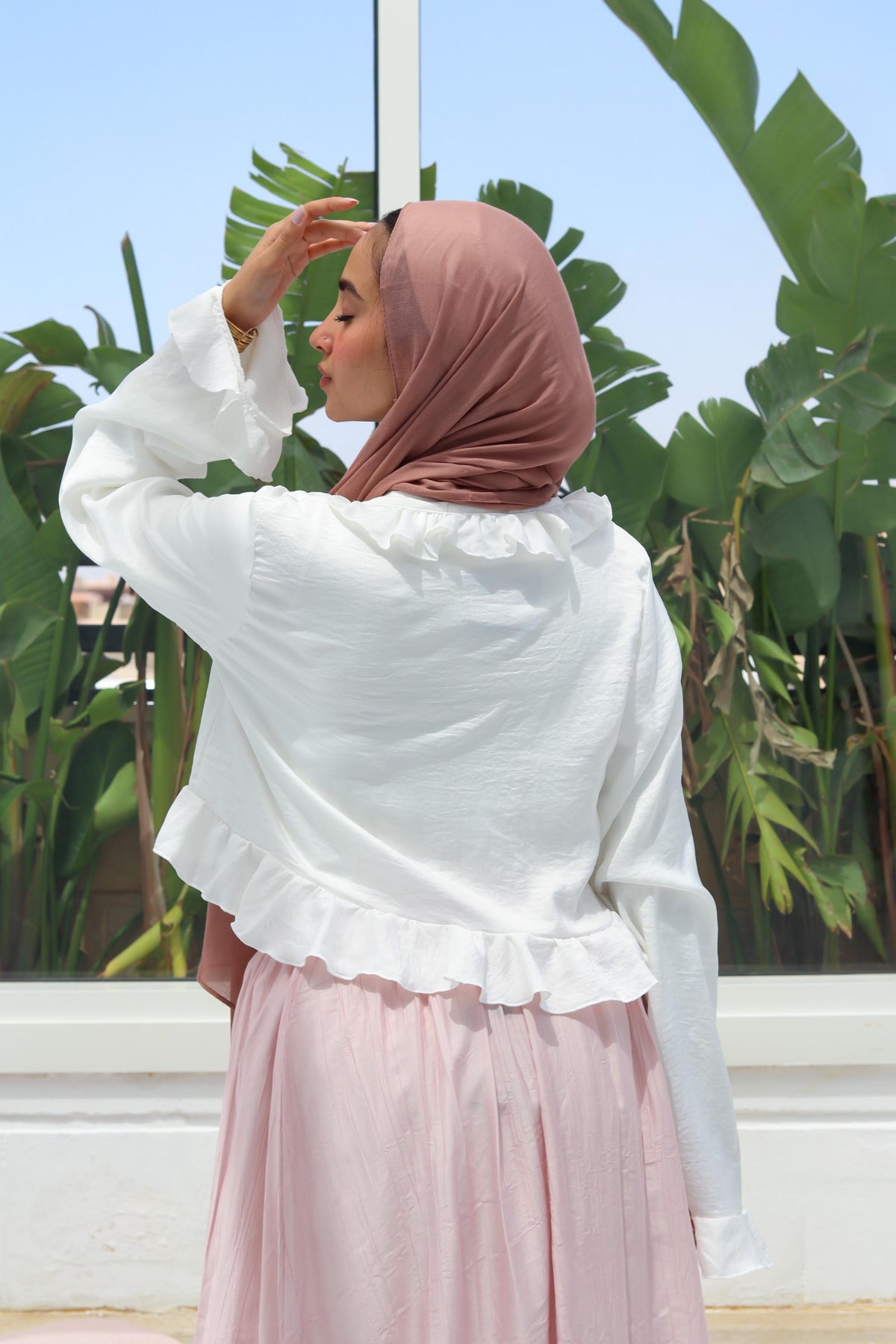 Cream Ruffled Top